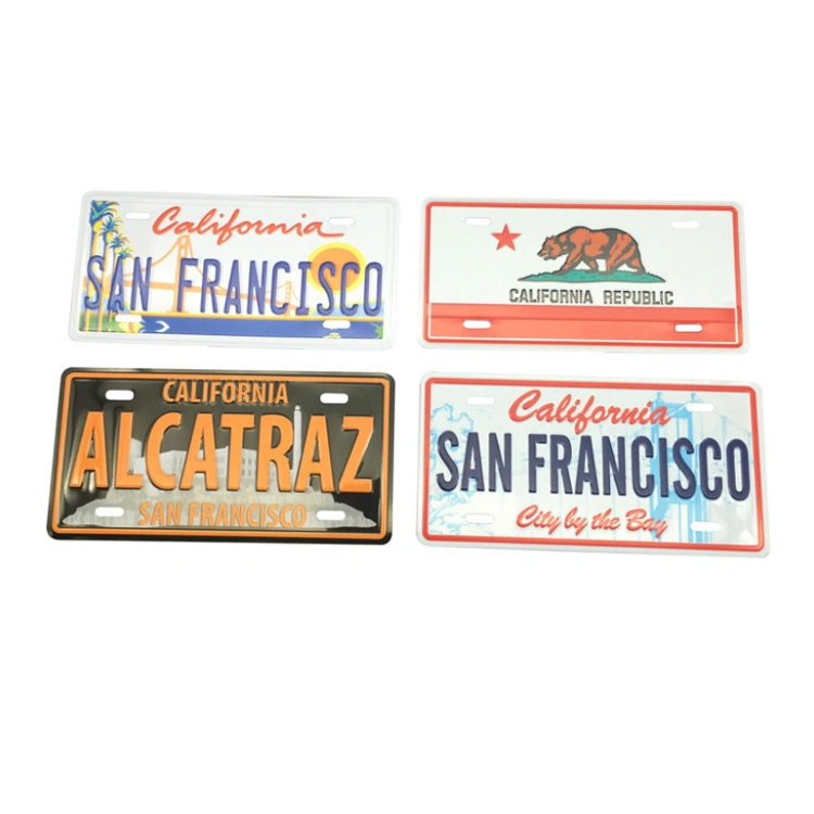 Custom Metal License Plate Magnet Tourist Souvenir Aluminum Plate Fridge Magnet